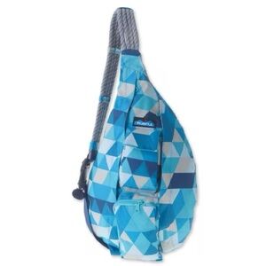 Kavu Rope Sling Bag Over Shoulder Geometric Triangle Colorful Pockets Crossbody.